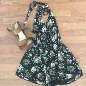 F21 | Floral Halter Top Romper